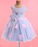 Rassha Sleeveless Floral & Bow Applique Detailed Knee Length Dress - Light Blue