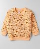 Tango Looper Knit Full Sleeves T-Shirt With Camel Print - Peach