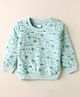 Tango Looper Knit Full Sleeves T-Shirt With Camel Print - Sea Green