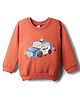 Tango Looper Knit Full Sleeves T-Shirt With Vehicle Print - Rust Orange