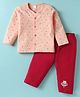 Tango Single Jersey Knit Full Sleeves Night Suit with Star Print - Orange