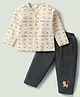 Tango Single Jersey Knit Full Sleeves Night Suit with Sun Print - Cream