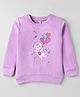Tango Looper Knit Full Sleeves T-Shirt With Kitty Print -Lilac