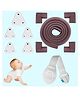Safe-O-Kid Essential Baby Safety Kit  11-Piece Set with 1 Edge Guard, 4 NBR Corner Guards, 5 Socket Covers & 1 Nylon Lock