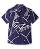 Pine Kids Viscose Woven Half Sleeves Shirt With Abstract Print - Navy Blue