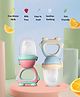 Sun & Shine Chewberry Baby Fruit Feeder / Pacifier With Cap | BPA-Free, Soft & Premium Silicone Teether for Baby, Infants & Toddlers - 6 To 12 Months - Blue+Pink