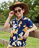 Pine Kids Viscose Woven Half Sleeves Shirt With Floral Print - Navy Blue