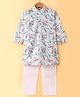 Ridokidz Full Sleeves Leaves Printed Kurta & Pyjama Set - Multi Colour