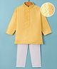 Ridokidz Full Sleeves Ethnic Motif Embroidered Kurta & Pyjama Set - Yellow