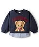 Babyhug Fleece Knit Full Sleeves Sweatshirt With Graphics - Navy Blue