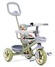 Plug & Play Tricycle with Height Adjustable Parental Push Handle - Green| Cushion Seat with Harness| Foldable Footrest| Puncture Proof Wheels| Storage Baskets| Removable Safety Bar| Soft Grip Handle