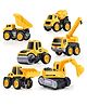 ADKD Die Cast Pull Back Construction Metal Vehicle Pack of 6 -Yellow