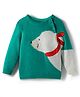 Babyoye Cotton Knit Full Raglan Sleeves Pullover Sweater with Polar Bear Design - Green