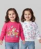 Babyhug Cotton Knit Full Sleeves Floral & Animal Printed Sweatshirts Pack of 2 - Dark Pink & White