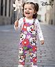 Babyhug Disney Single Jersey Knit Full Sleeve T-Shirt & Dungaree Set with Chip n Dale Graphic - Lilac & White