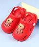 Babyoye Clogs With Teddy Applique - Red
