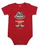 FFlirtygo Cotton Knit Fathers Day Theme Half Sleeves Happy Fathers Day Daddy Text Printed Onesie - Red