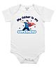 FFlirtygo Cotton Fathers Day Theme Half Sleeves My Father Is My Superhero Text Printed Onesie - White
