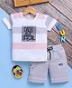 TOONYPORT Cotton Half Sleeves Dads Are Special Printed Tee & Coordinating Shorts Set - Grey