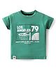 Pink Rabbit Single Jersey Knit Half Sleeves T-Shirt with Text Print - Mint