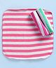 Pink Rabbit Terry Knit Wash Cloth with Stripe Design Pack of 3 L 29.5 x B 29.5 cm - Pink Light Pink & Green