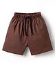 Pink Rabbit Single Jersey Knit Knee Length Shorts With Teddy Bear Print - Brown