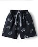 Pink Rabbit Single Jersey Knit Knee Length Shorts With Car Print - Charcoal Grey