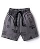 Pink Rabbit Single Jersey Knit Knee Length Shorts With Beach Theme Print - Grey