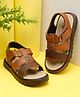 Tiny Bugs Colour Blocked With Velcro Closure Sandals - Tan