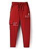 Olio Kids Cotton Knit Full Length Lounge Pant With Text Print - Maroon