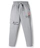 Olio Kids Cotton Knit Full Length Lounge Pant With Text Print - Light Grey