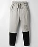 Olio Kids Cotton Knit Full Length Cut & Sew Track Pant with Text Print - Grey