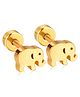 Twisty Locks Elephant Designed 18K Gold Plated Earrings - Gold