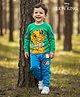 Babyhug Disney Single Jersey Knit Full Sleeves T-Shirt & Lounge Pant Set with Lion King Graphic and Badge Detailing - Green & Blue