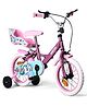 Babyhug Unicorn 14 Inch Kids Bicycle with Training Wheels - Pink & Purple| Adjustable Seat & Handlebar Height| Rear Basket| Safety Chain Guard| Puncture Proof Tyres