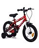 Babyhug Cruise Bicycle for Kids Cycle for 3 to 5 Years Boys & Girls 14T Inches- Red| 90% Pre-Installed| Sturdy Frame| Training Wheels| Durable Brake| Rubber Tyres| Height Adjustable Seat and Handle