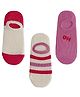 MOMISY Cotton Knit Pack Of 3 Striped & Oh Text Designed Low Cut Boat Socks - Multi Colour