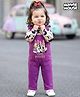Babyhug Disney 100% Cotton Full Sleeves T- Shirt & Dungaree With Minnie Mouse Graphic - Multi Colour