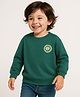 Babyhug 100% Cotton Full Sleeves Sweatshirt With Patch - Green