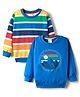 Babyhug Cotton Knit Full Sleeves Striped & Mountain Printed Sweatshirts Pack of 2 - Multicolor
