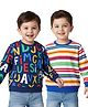 Babyhug Cotton Knit Full Sleeves Striped & Alphabet Printed Sweatshirts Pack of 2 - Multicolor