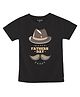 FFlirtygo Cotton Fathers Day Theme  Half Sleeves Happy Fathers Day Daddy Text  Printed Tee - Black