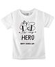 FFlirtygo Cotton Fathers Day Theme  Half Sleeves My Dad Is My Hero Text Printed Tee - White