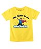 FFlirtygo Cotton Fathers Day Theme Half Sleeves My Father Is My Superhero Text Printed Tee - Yellow