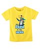 FFlirtygo Cotton Fathers Day Theme Half Sleeves My Papa Is My Hero Text Printed Tee - Yellow