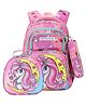 Little Surprise Box Moonlit Unicorn Backpack with Matching Lunch Bag and Stationery Pouch Pink - Height 15 Inches