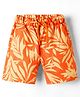 Babyhug Woven Mid Thigh Length Quick Dry Trunk with Leaves Print - Orange