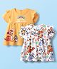 Babyhug Disney Single Jersey Knit Half Sleeves Frock Style T-Shirts with Bambi Graphics Pack of 2 - Yellow & White