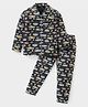 CUCUMBER Sinker Knit Full Sleeves Co-Ord Night Suit With Car Print - Charcoal Grey