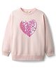 Primo Gino 100% Cotton Knit Full Sleeves Pullover Sweater with Heart Reversible Sequin Detailing - Pink